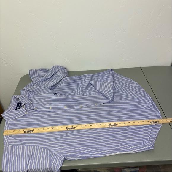 Ralph Lauren Yarmouth 100% Cotton 17 1/2 32/33 Men's Striped Dress Shirt Button - Picture 6 of 6